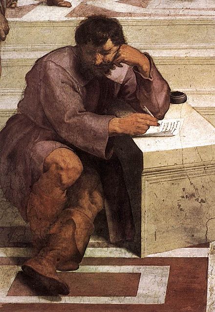 &laquo; H&eacute;raclite l'Obscur &raquo;, d&eacute;tail de L'&Eacute;cole d'Ath&egrave;nes de Rapha&euml;l, 1509